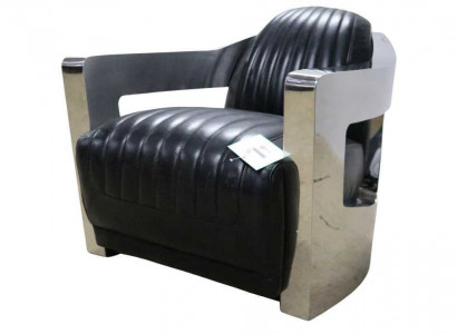 Leather armchair, armchair, aviator club chair, Art Deco cocktail chair, TV armchair, new.